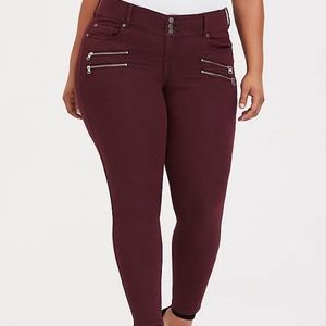 Torrid JEGGING SUPER STRETCH BURGUNDY RED